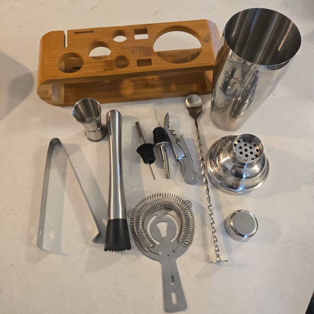 Bamboo Charceuterie Serving Set And Cocktail Bar Set Entertaining Party Platter